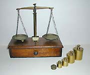 Pan Scales on Wooden Box