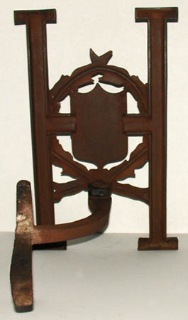 Harvard University Andiron, from back