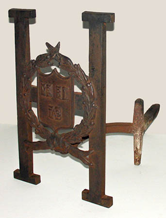 Harvard University Andiron, from side
