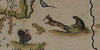 Detail of turkey and animals