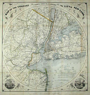 Map of the Country - Thirty Three Miles Around -- The City of New York