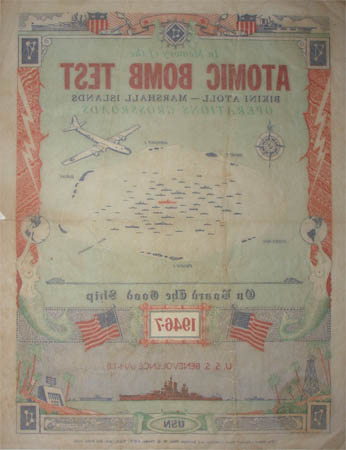 Bikini Atoll 1946 Atomic Bomb Test Map Certificate back