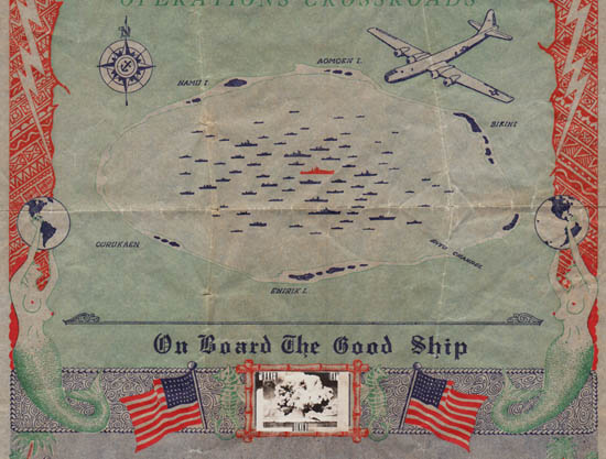 Bikini Atoll 1946 Atomic Bomb Test Map Certificate detail