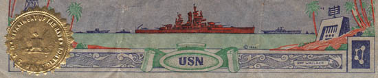Bikini Atoll 1946 Atomic Bomb Test Map Certificate detail