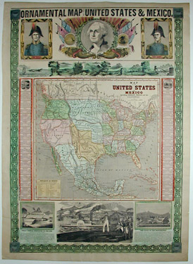 Ornamental Map of the United States & Mexico