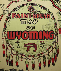 Paint Brush Map of Wyoming cartouche