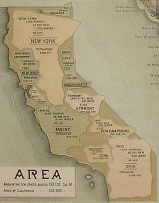 Detail of Unique Map of California