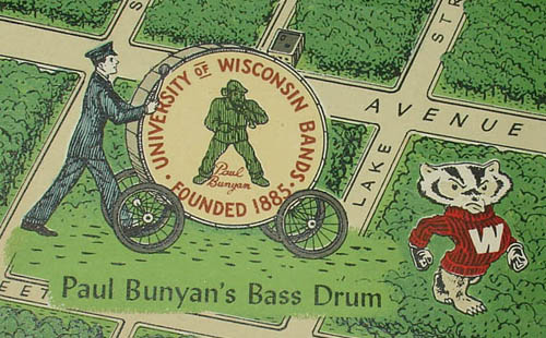 University of Wisconsin pictorial map detail