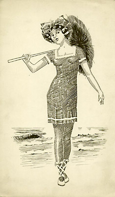 Lady on the Beach with Parasol