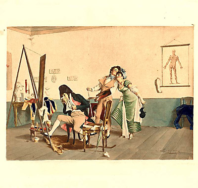 Artist's Studio with Model in Napoleon Costume