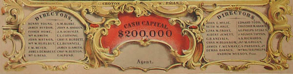 Croton Fire Insurance Company Advertising Broadside, Croton Dam View