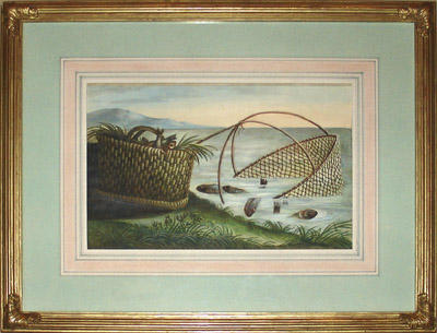 Painting in gold frame