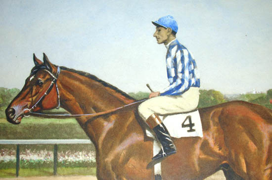 Hill Prince detail with jockey Eddie Arcaro