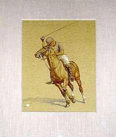 Polo Player (Purple Jersey, Brown Horse)
