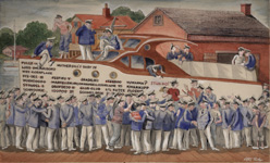 Humorous yacht naming painting