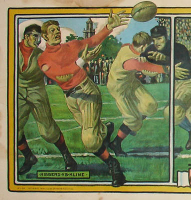 Detail of man catching football