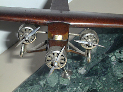 Small bronze plane model detail
