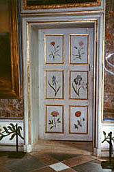Door painted with flowers
