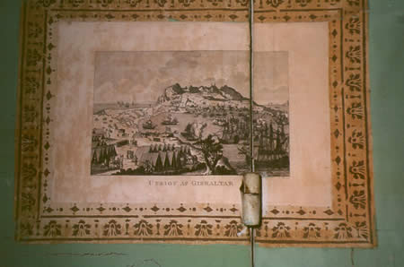 Print room print pasted over door crack