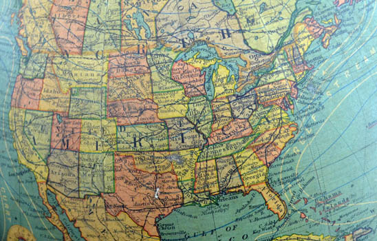 18-Inch Terrestrial Duncan Phyfe Style Floor Globe