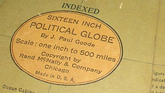 Rand McNally globe cartouche