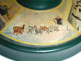 Detail of globe with Byrd's portrait