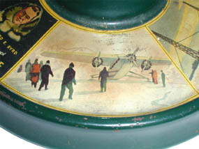 Detail of globe with penguins