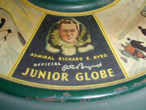 Detail of globe with radio station
