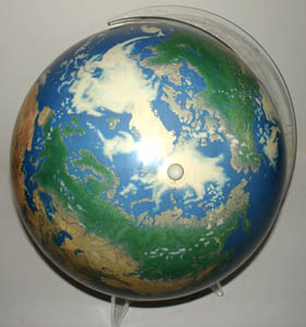 top of Planet Earth Globe