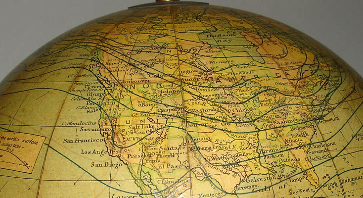 Detail of C.S. Hammond 8-Inch Terrestrial Table Globe