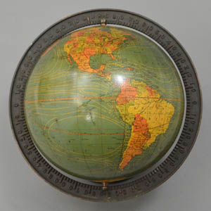 Kittinger and W. & A.K. Johnston 8-Inch Terrestrial Table Globe, detail