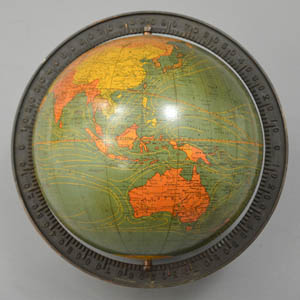 Kittinger and W. & A.K. Johnston 8-Inch Terrestrial Table Globe, detail