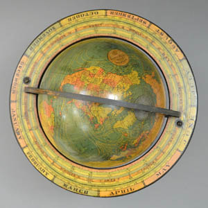 Kittinger and W. & A.K. Johnston 8-Inch Terrestrial Table Globe, detail
