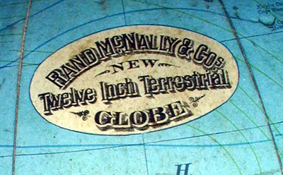 Rand McNally 12-Inch Terrestrial Table Globe cartouche