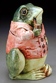 Frog-Form Majolica Humidor