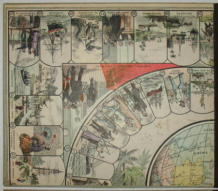 Around the World in 80 Days game board detail