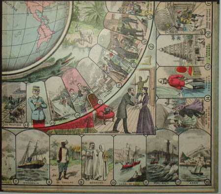Around the World in 80 Days game board detail