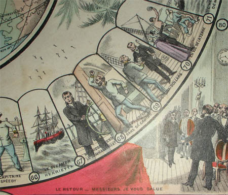 Around the World in 80 Days game board detail
