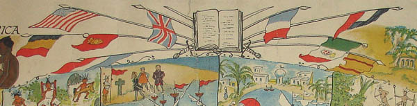 Flags at top of map