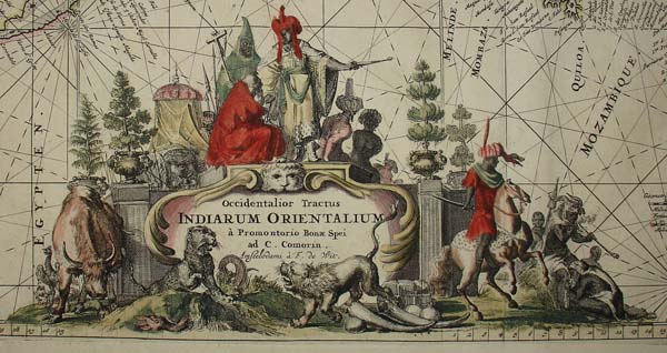 Occidentalior Tractus Indiarum Orientalium, cartouche