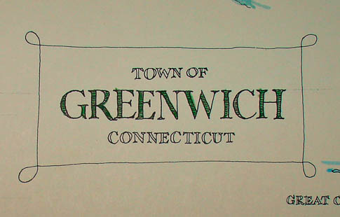 George Glazer Gallery - Antique Maps - Town of Greenwich