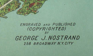 Nostrand Bird's-eye view Map of New York and Vicinity