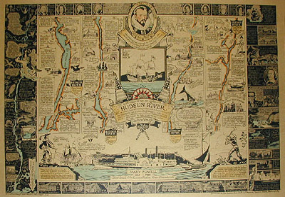 Hudson River Pictorial Map - A map of ye mighty Hudson River