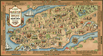 Map of Manhattan Bars Prior to Prohibition