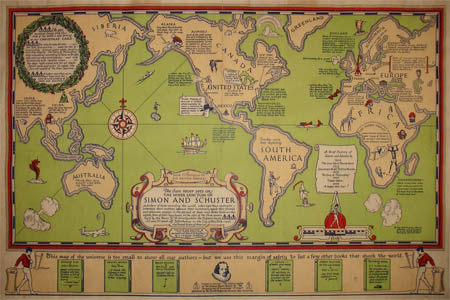 The Inner Sanctum of Simon and Schuster Pictorial World Map