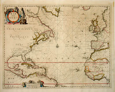 Map of the North Atlantic and U.S. Coast