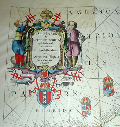 America Septentionalist Pars. from the West-Indische Paskaert detail