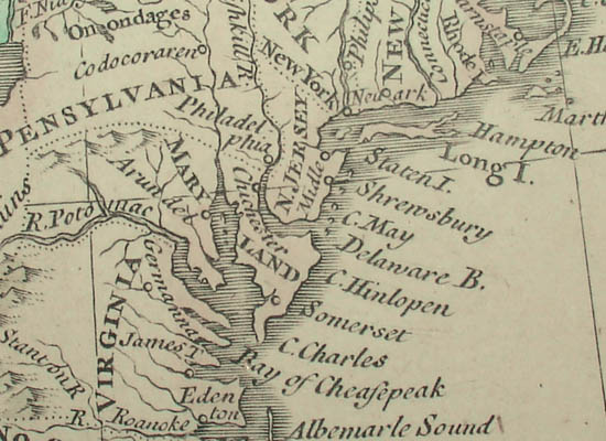 Detail of Eastern Seaboard