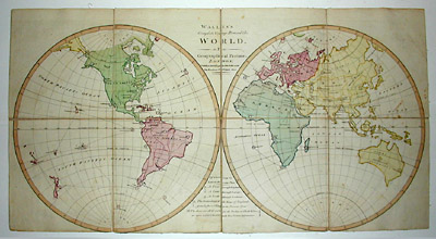18th Century British Hand-Colored Map Game by Wallis