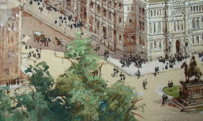 Architectural Rendering of Proposed Merchant's Association detail